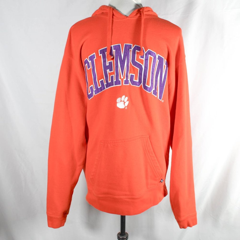 Clemson Tigers Football Team Hoodie Mens Size Medium Orange Sweater